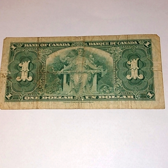 1937 Canadian 1 DOLLAR BILL NOTE Y/N 3230312 (CIRCULATED) - Picture 2 of 6